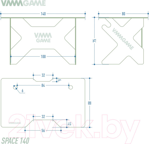 Изображение товара Геймерский стол Vmmgame Space 140 Dark Red / ST-3BRD