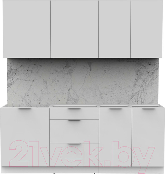 Изображение товара Кухонный гарнитур Интермебель Микс Топ-5 2.0м без столешницы (белый премиум)