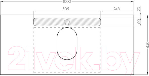 Изображение товара Тумба с умывальником Акватон Лофт Урбан 100 (1A2477K4LQX60)