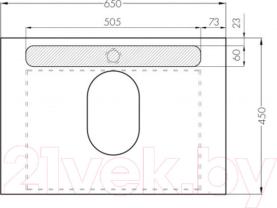Изображение товара Тумба с умывальником Акватон Лофт Урбан 65 (1A2540K5LQX60)