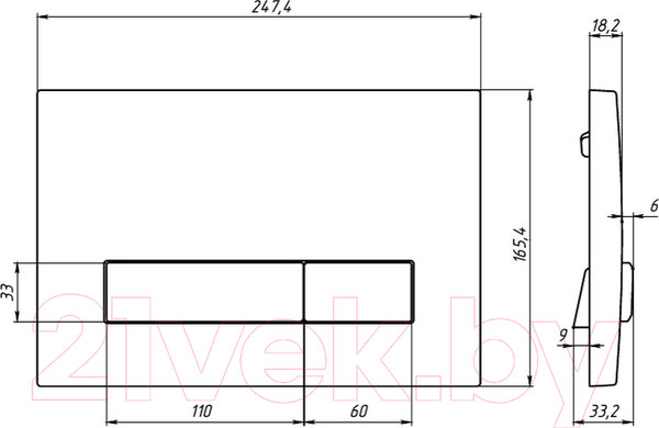 Изображение товара Инсталляция для унитаза Berges Atom Line 410 040339 (с кнопкой)