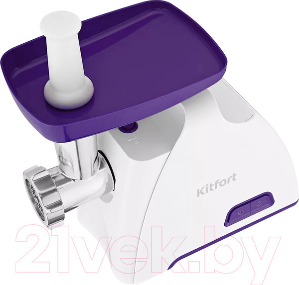 Изображение товара Мясорубка электрическая Kitfort KT-2112-1 (белый/фиолетовый)