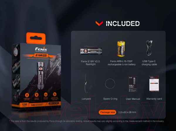 Изображение товара Фонарь Fenix Light E18R V2.0 / E18RV20