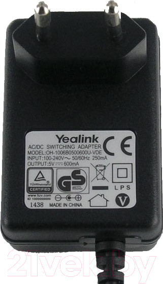 Изображение товара Блок питания Yealink 5VDC.600mA