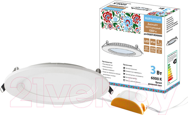 Изображение товара Светильник ЖКХ TDM Даунлайт народный / SQ0329-0524 (белый)