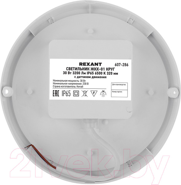 Изображение товара Светильник ЖКХ Rexant Круг ЖКХ-01 / 607-286