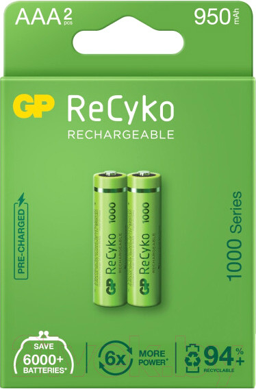 Изображение товара Комплект аккумуляторов GP Batteries 100AAAHCE-2EB2 (2шт)