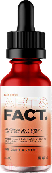 Изображение товара Сыворотка для волос Art&Fact AHA Complex 2% + Capixyl 1.3% + HMA Silk 0.5% Мультипептидная (30мл)