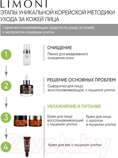 Изображение товара Крем для век Limoni Snail Repair Eye Cream (25мл)