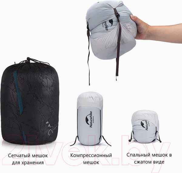 Изображение товара Спальный мешок Naturehike CW400 / NH18C400-D (L, черный)