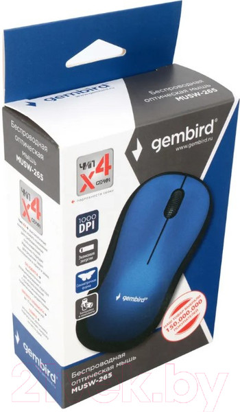 Изображение товара Мышь Gembird MUSW-265 (синий)