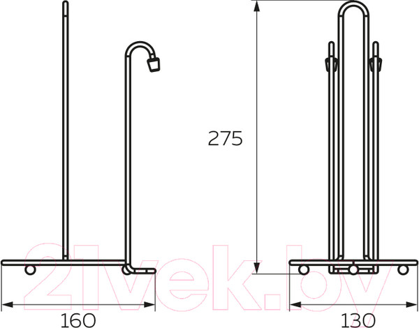 Изображение товара Держатель полотенец на рейлинг Lemax YJ-G218 WT