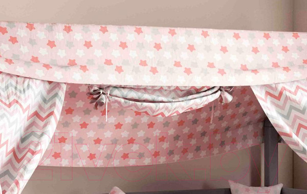 Изображение товара Балдахин на кровать Мебельград Соня стандарт Зигзаг (коралловый)