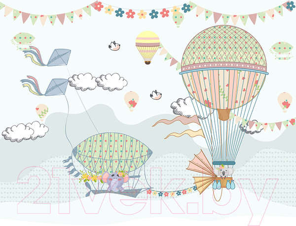 Изображение товара Фотообои листовые Vimala Детские воздушные шары (270x300)