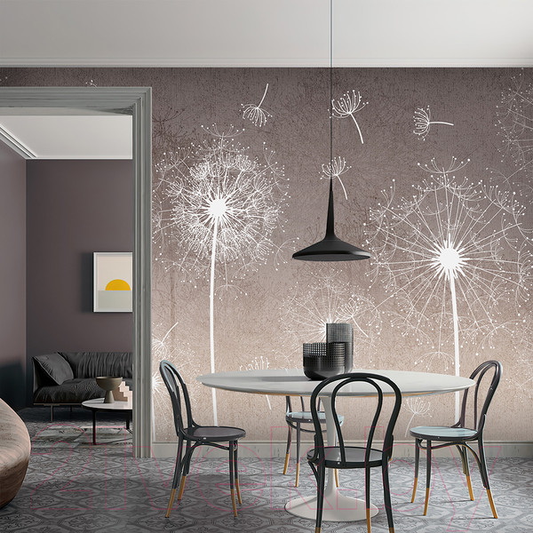 Изображение товара Фотообои листовые Vimala Одуванчики на коричневом фоне (270x300)