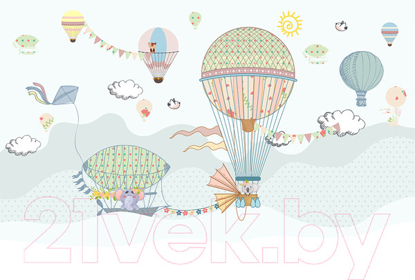 Изображение товара Фотообои листовые Vimala Детские воздушные шары (270x400)