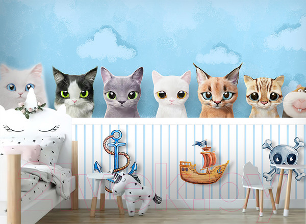 Изображение товара Фотообои листовые Vimala Детские коты (270x400)