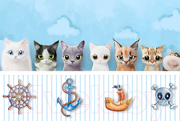 Изображение товара Фотообои листовые Vimala Детские коты (270x400)