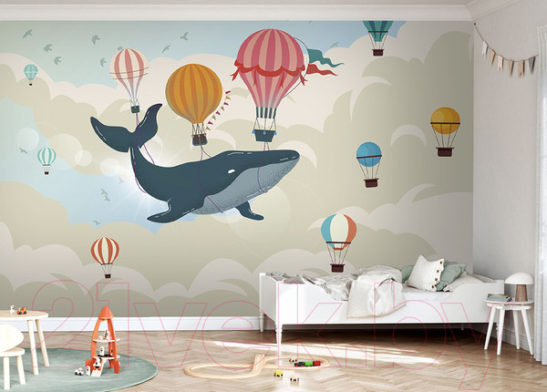 Изображение товара Фотообои листовые Vimala Кит и шары (270x400)