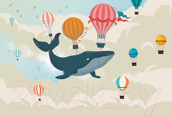 Изображение товара Фотообои листовые Vimala Кит и шары (270x400)