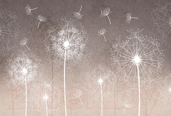 Изображение товара Фотообои листовые Vimala Одуванчики на коричневом фоне (270x400)