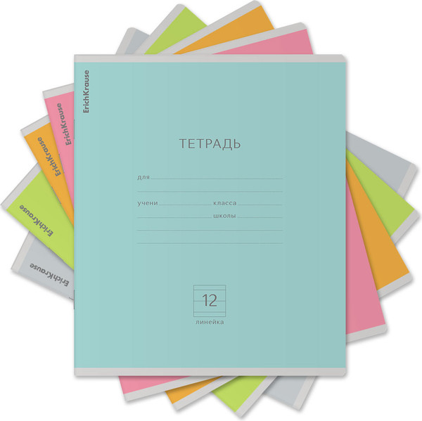 Изображение товара Тетрадь Erich Krause Классика. Nature Colors / 56283 (12л линейка, ассорти)