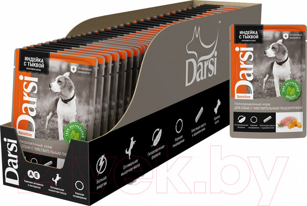 Изображение товара Влажный корм для собак Darsi Sensitive всех пород индейка с тыквой / 53803 (85г)