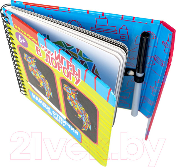 Изображение товара Развивающая книга Bondibon Мини игры в дорогу. Найди отличия по цвету / ВВ5352