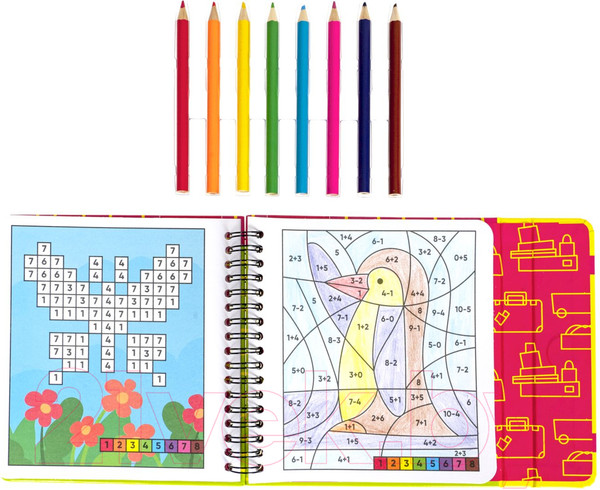 Изображение товара Развивающая книга Bondibon Мини игры в дорогу. Раскраски-задачки / ВВ5355