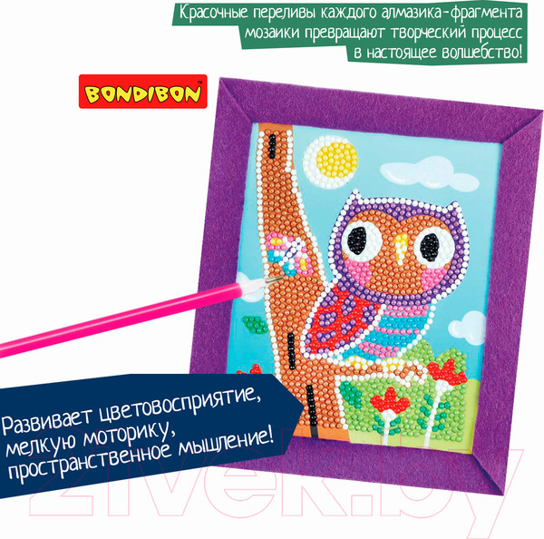 Изображение товара Набор алмазной вышивки Bondibon Совушка / ВВ5349