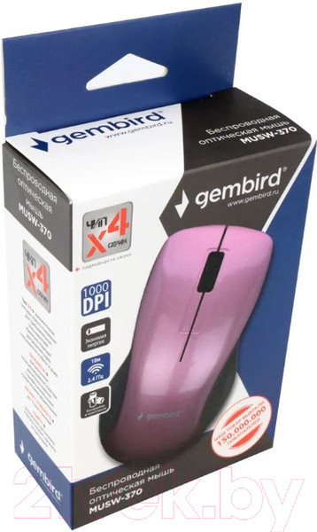 Изображение товара Мышь Gembird MUSW-370 (розовый)