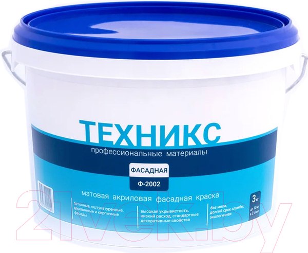 Изображение товара Краска Техникс Фасад ВД-АК-1 Ф-2002 P (3кг, серый)