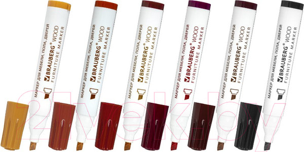 Изображение товара Набор маркеров Brauberg Wood. Для мебели и изделий из дерева / 152203