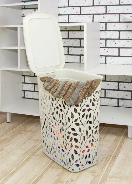Изображение товара Корзина для белья Idea Флора / М2620 (35л, белый ротанг)