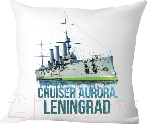 Изображение товара Подушка декоративная Print Style Крейсер Аврора / 40x40plat30