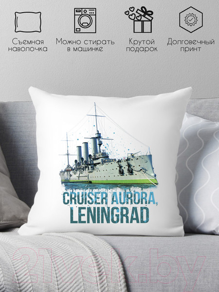 Изображение товара Подушка декоративная Print Style Крейсер Аврора / 40x40plat30