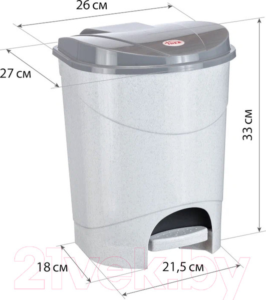 Изображение товара Мусорное ведро Idea М2890 (мраморный)