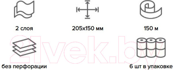 Изображение товара Бумажные полотенца PROtissue Premium 2х-слойные / С222 (150м)
