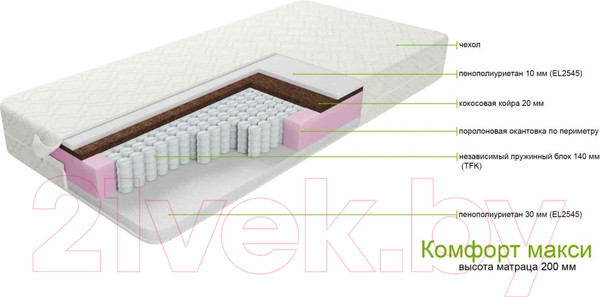 Изображение товара Матрас ZMF Комфорт Макси 160x200