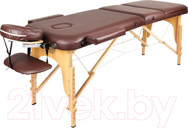Изображение товара Массажный стол Atlas Sport Складной 3-с 70см (коричневый/деревянный)
