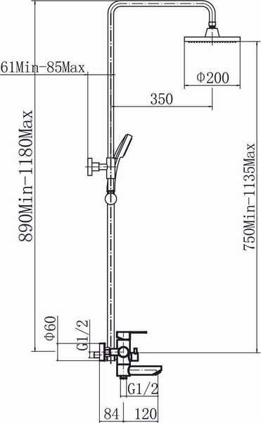 Изображение товара Душевая система со смесителем Fashun A52401-7A