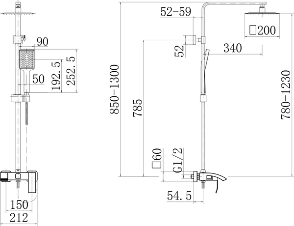 Изображение товара Душевая система со смесителем Fashun A52418-8