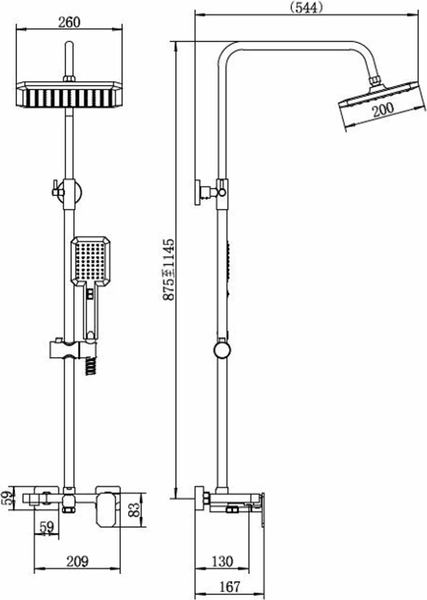 Изображение товара Душевая система со смесителем Fashun A52424-8