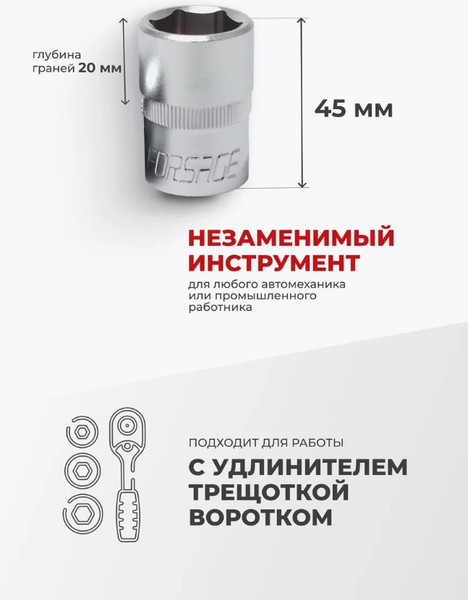 Изображение товара Головка слесарная Forsage F-54530 (9076)