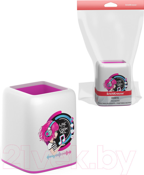 Изображение товара Подставка настольная Erich Krause Forte. Top Blogger / 58014 (белый/розовый неон)