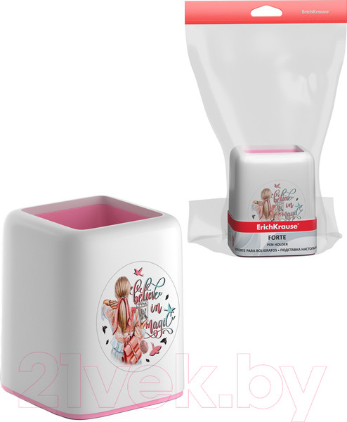 Изображение товара Подставка настольная Erich Krause Forte. Fashion Girls / 58021 (белый/розовый)