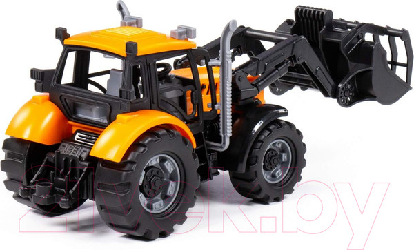 Изображение товара Погрузчик игрушечный Полесье Прогресс Сельскохозяйственный / 91758 (инерционный, оранжевый)