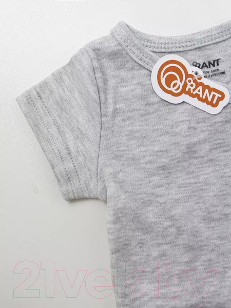 Изображение товара Боди для малышей Rant 6969-62 (светло-серый меланж, р.62)