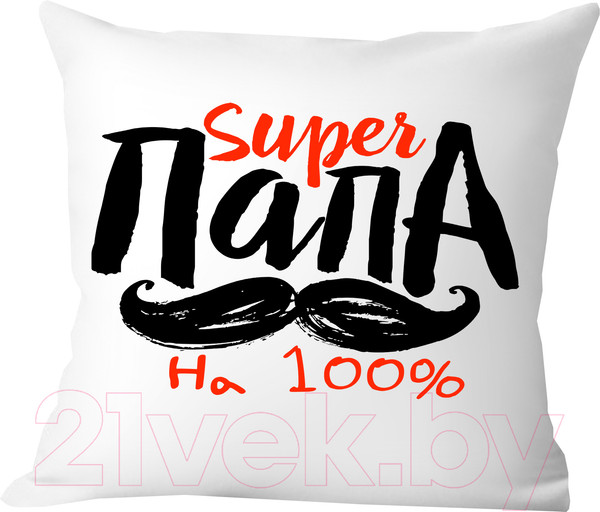 Изображение товара Подушка декоративная Print Style Супер папа на 100% / 40x40plat44