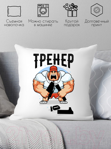 Изображение товара Подушка декоративная Print Style Тренер / 40x40plat65